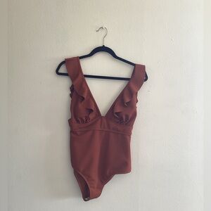 Orange One Piece Swimsuit